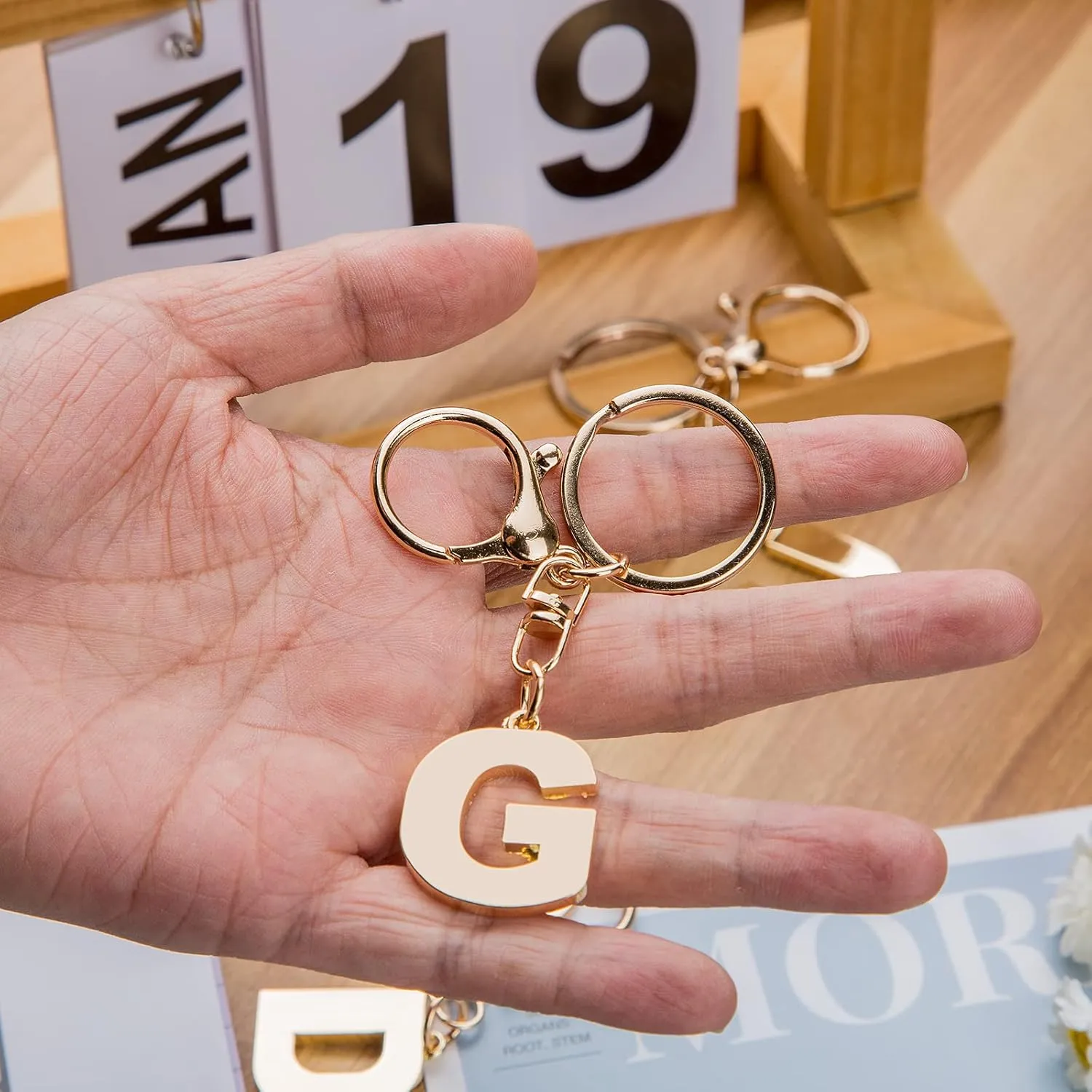 Zugzwang Key Chains Women - Cute Keychain for Car Keys, Gold Letter A-Z Keychains for Women